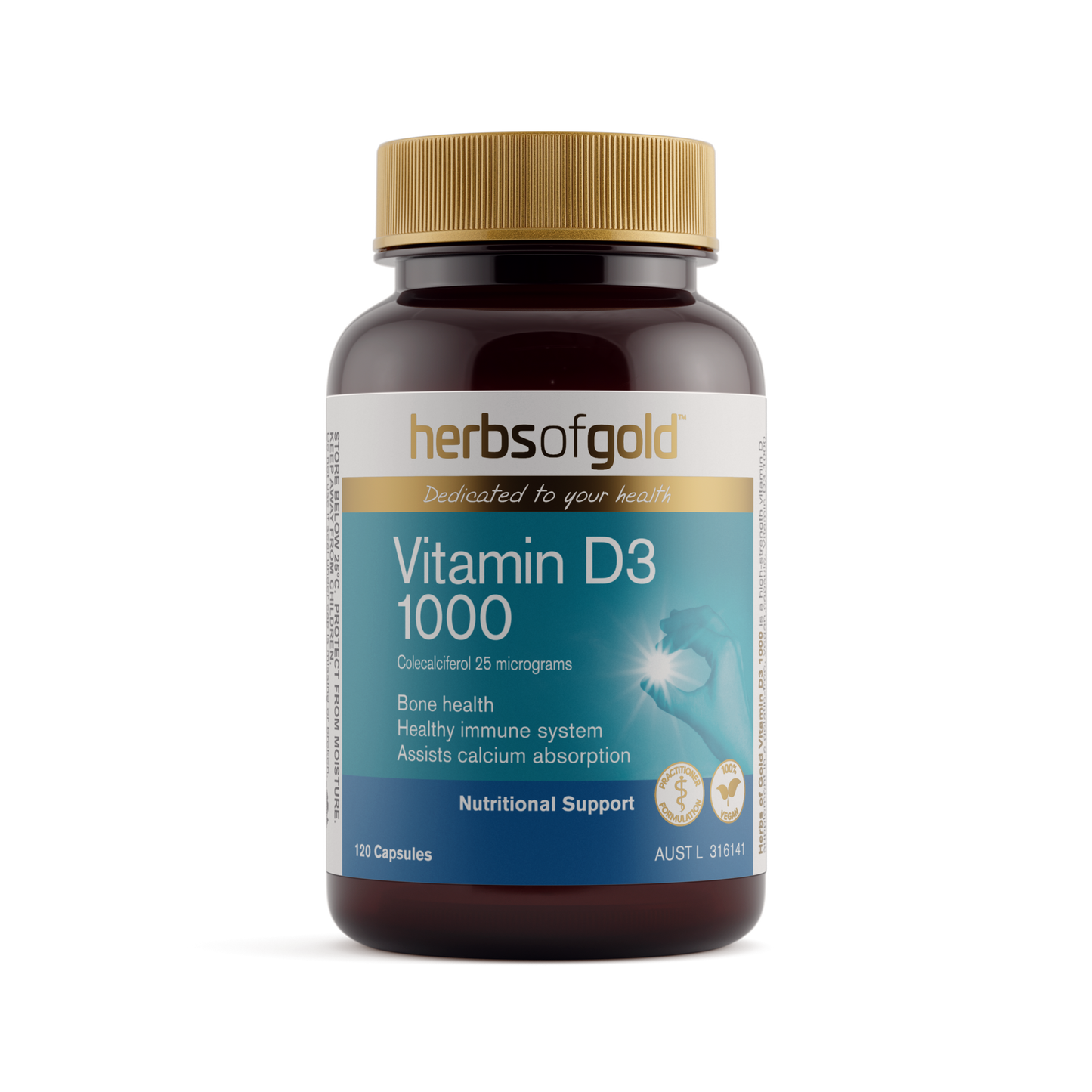 Herbs of Gold Vitamin D3 1000 — 240 Capsules