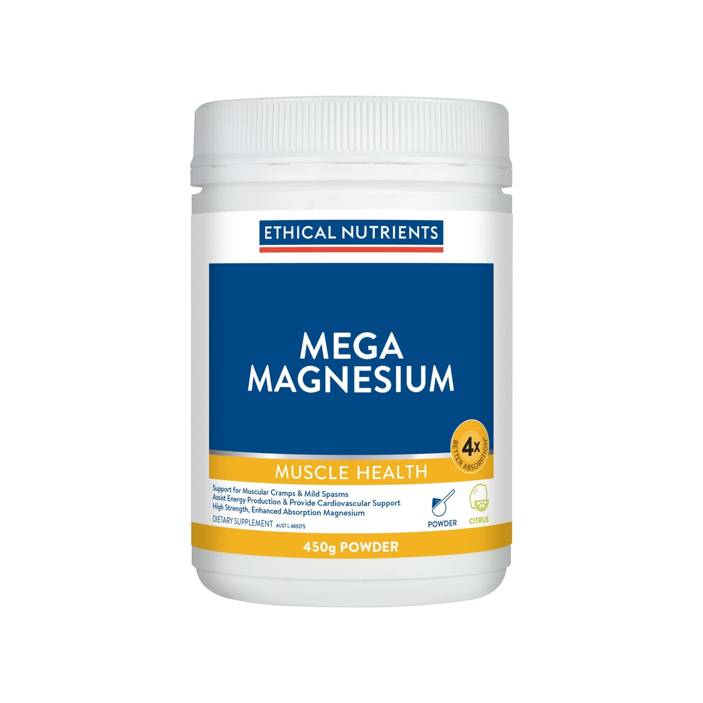 Ethical Nutrients Mega Magnesium Powder Citrus — 450g